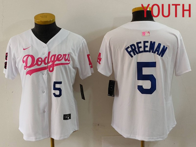 Youth Los Angeles Dodgers 5 Freeman White joint name 2024 Nike MLB Jersey style 9124